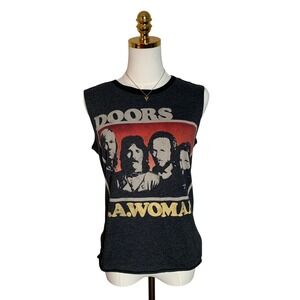 Bravado The Doors LA Woman Graphic Muscle Tank Top Charcoal Gray Mens Small S